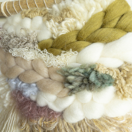 一点もの】流木 ウィービングタペストリー 『smoky pastel, d.』