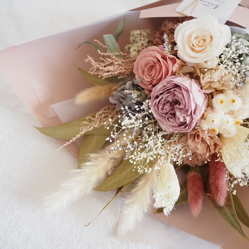 ニュアンスカラーのプリザーブドフラワー 花束 bouquet プリザーブド