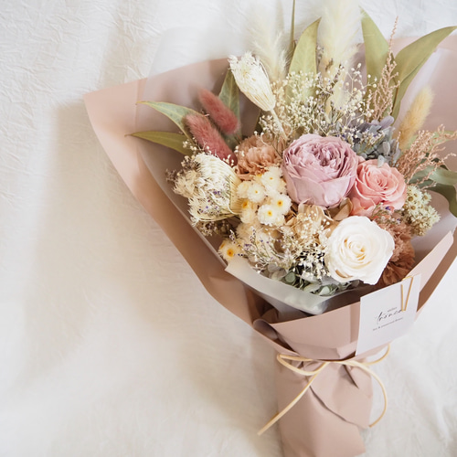 ニュアンスカラーのプリザーブドフラワー 花束 bouquet