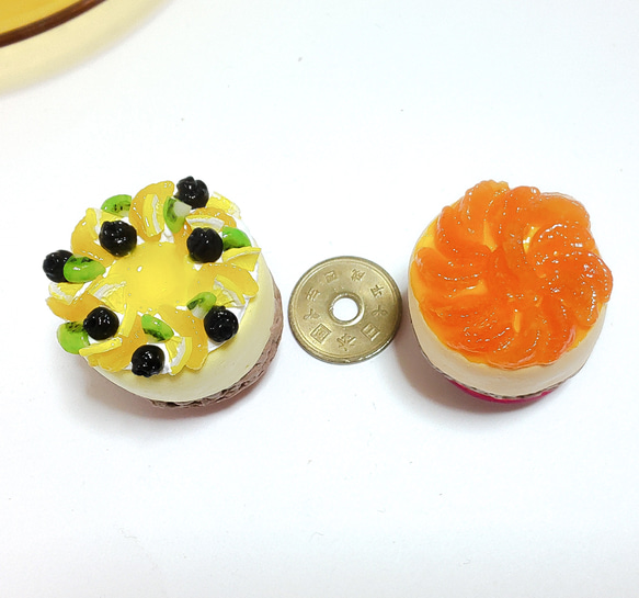 美味しそうなホールケーキセット③(レモンレアチーズ、オレンジレアチーズ)   フェイクスイーツ  スイーツデコ 8枚目の画像