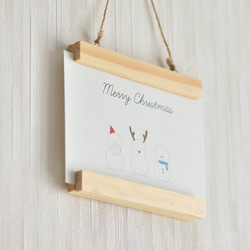 クリスマス ポストカード クリスマスカード 雪だるま トナカイ サンタ メッセージカード ポスター 2枚目の画像