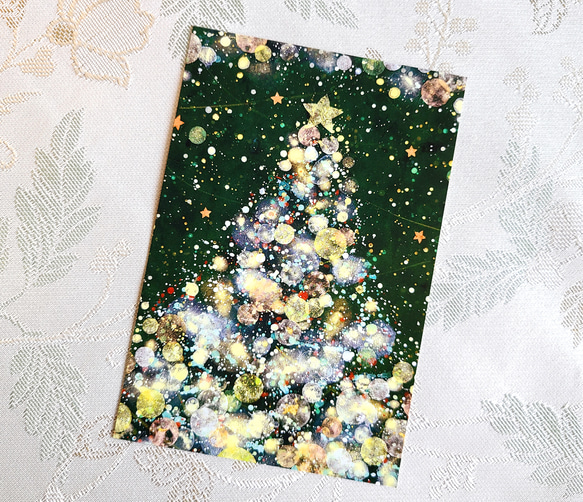 クリスマスポストカードイルミネーションgreen（3枚セット） ポスト