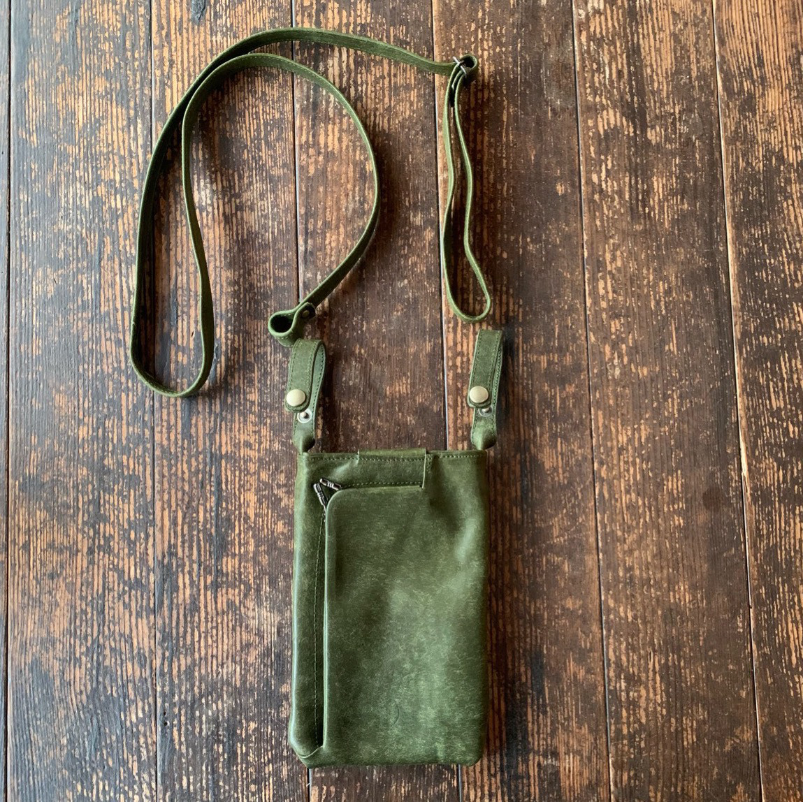 がまぐち財布付きスマホショルダー　ベルトポーチイタリア製牛革　プエブロ『オリーバ』