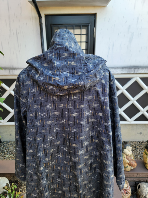 着物リメイク　古布　手作り　琉球紬　コート 10枚目の画像