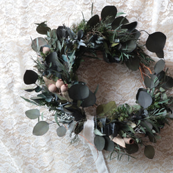 シルバー)ユーカリとブルーアイスの香りリース リース 花咲（はなえみ
