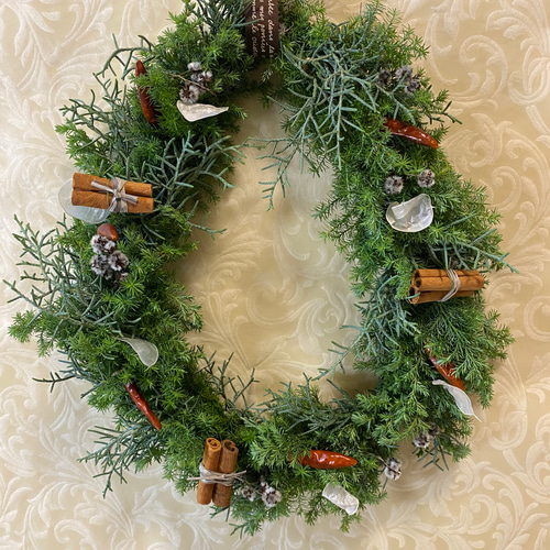 クリスマスリース、しずく型リース