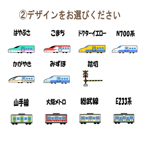 タグ用なまえシール 35枚 アイロン不要 布シール 新幹線 電車 踏切