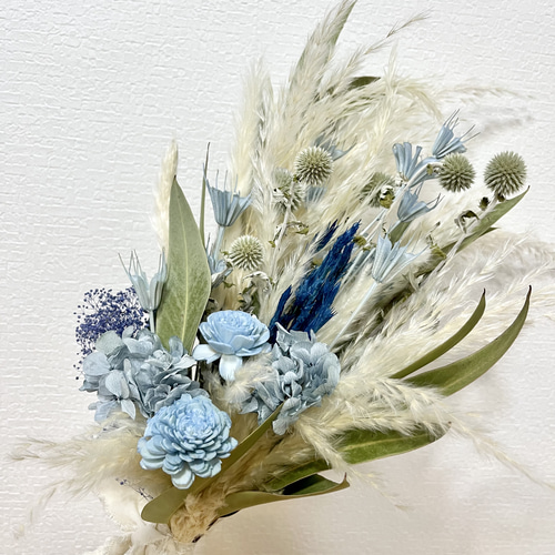 ドライフラワーブーケ Blue &white ブーケ Flower largo 通販