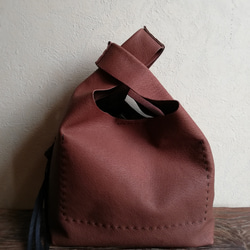 my Bag -mini-　チョコレート✗黒色　ピッグスキンレザー 6枚目の画像