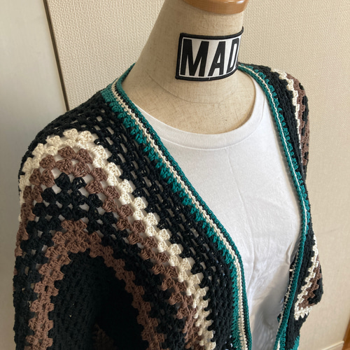 バイカラーロングカーディガン/ブラック | TOPS | OBLI