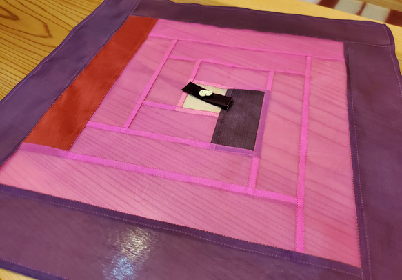 ポジャギ　サンポ　シルク　ピンク　紫 4枚目の画像