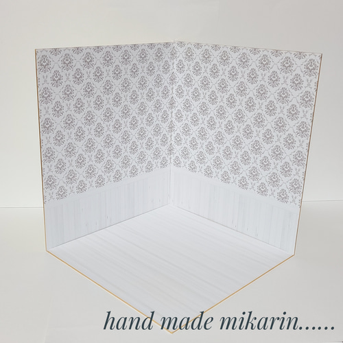 撮影用背景ボード（ダマスク）【ドールハウス】 その他人形 みかりん