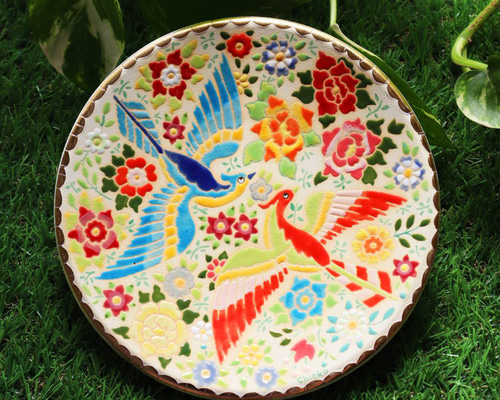 【美品】特大　絵皿　飾り皿　花鳥絵　置物　インテリア　工芸品　美術品　A3078 2026年最新】Yahoo!オークション -飾り皿大皿の中古品・新品・未使用品一覧