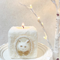 antique candle〈ねこのカメオ〉　猫　ねこ　インテリア　雑貨　キャンドル　誕生日　プレゼント　ホワイトデー 5枚目の画像