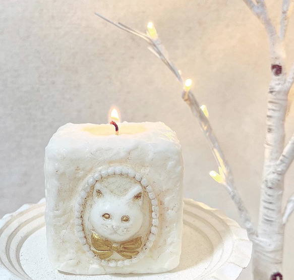 antique candle〈ねこのカメオ〉　猫　ねこ　インテリア　雑貨　キャンドル　誕生日　プレゼント　ホワイトデー 5枚目の画像