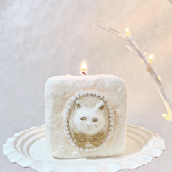 antique candle〈ねこのカメオ〉　猫　ねこ　インテリア　雑貨　キャンドル　誕生日　プレゼント　ホワイトデー 6枚目の画像