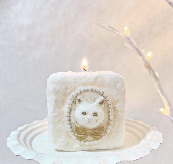 antique candle〈ねこのカメオ〉　猫　ねこ　インテリア　雑貨　キャンドル　誕生日　プレゼント　ホワイトデー 6枚目の画像