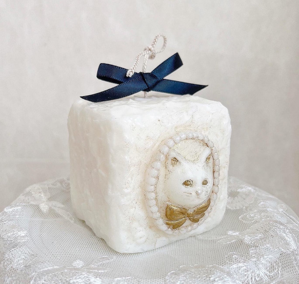 antique candle〈ねこのカメオ〉　猫　ねこ　インテリア　雑貨　キャンドル　誕生日　プレゼント　ホワイトデー 3枚目の画像
