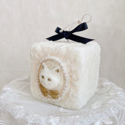 antique candle〈ねこのカメオ〉　猫　ねこ　インテリア　雑貨　キャンドル　誕生日　プレゼント　ホワイトデー 4枚目の画像