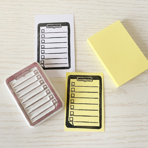 付箋に押せるバインダーのTo Doリスト 消しゴムはんこ #27 はんこ