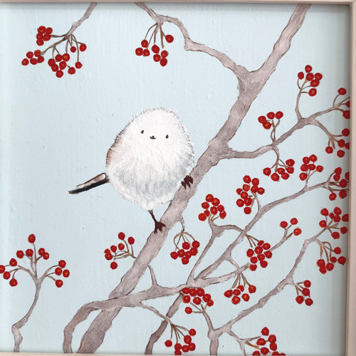 半額 50％OFFの通販 日本画/原画《シマエナガ》 Creema限定 絵画 通販 art Blancheur 絵画+タペストリー