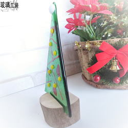 クリスマスツリー　クリスマス　インテリア　飾り　天然木　ガラス　フュージング　A 5枚目の画像