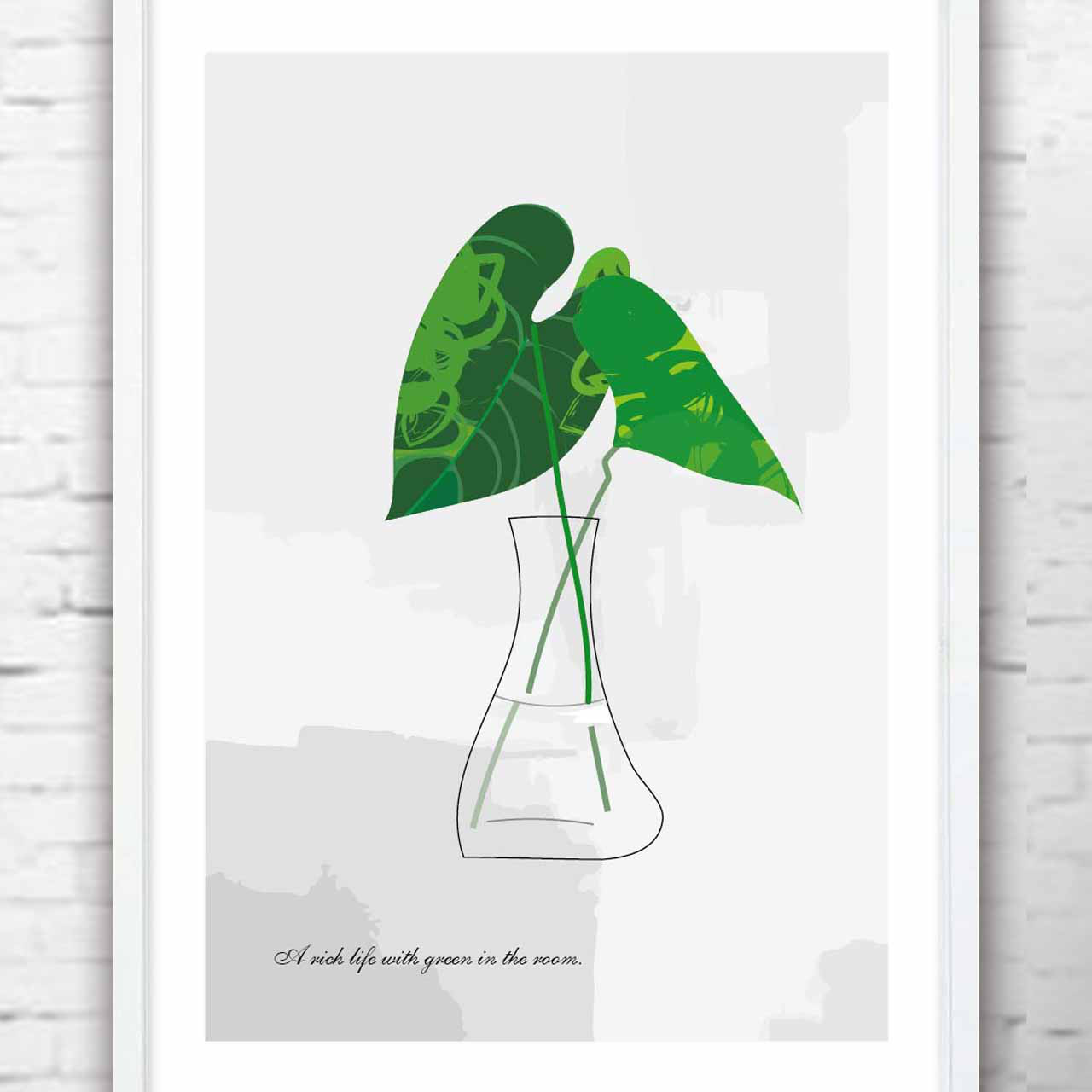 Leaf　送料無料　イラスト  ポスター　アート　アートポスター　seiはオリジナル専門スタジオ　849