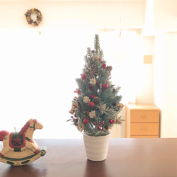 卓上クリスマスツリー テーブル 出窓 玄関 隙間スペースのクリスマスデコレーション  高さ約36cm 4枚目の画像