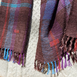 手織り　ウールとシルクのやさしいマフラー　作品2220 3枚目の画像