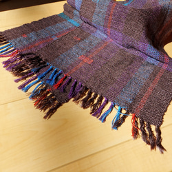 手織り　ウールとシルクのやさしいマフラー　作品2220 6枚目の画像