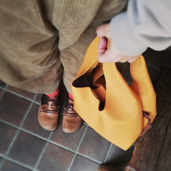 my Bag -mini-　檜皮色✗チョコレート　ピッグスキンレザー 20枚目の画像