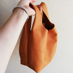 my Bag -mini-　檜皮色✗チョコレート　ピッグスキンレザー 12枚目の画像