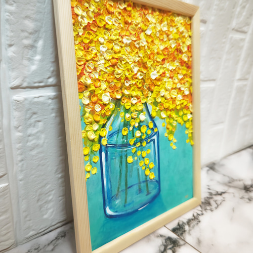 油絵 絵画 フサアカシア 【A4】 絵画 ＨＲ 通販｜Creema(クリーマ)