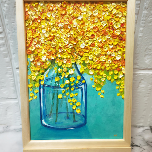 油絵 絵画 フサアカシア【A4】 油絵 絵画 フサアカシア 【A4】 絵画 HR 通販 14852433