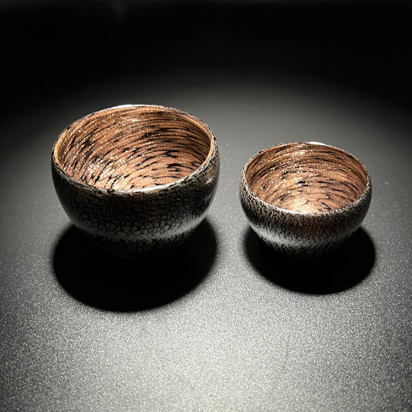 【お猪口】 鱗硝 （rinsyou） １点　吹きガラス 5枚目の画像