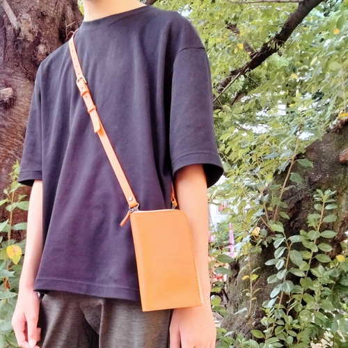斜め掛けリングショルダー付きスマホケースandメガネケース(受注