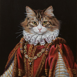 アクリル画 猫の絵 猫貴族「マリネコ テレジア」 絵画 MFARTSTUDIO