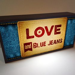 ジーンズ デニム ジーパン ファッション LOVE 衣装 店舗 ミニチュア サイン ランプ 看板 置物 雑貨 ライトBO 2枚目の画像