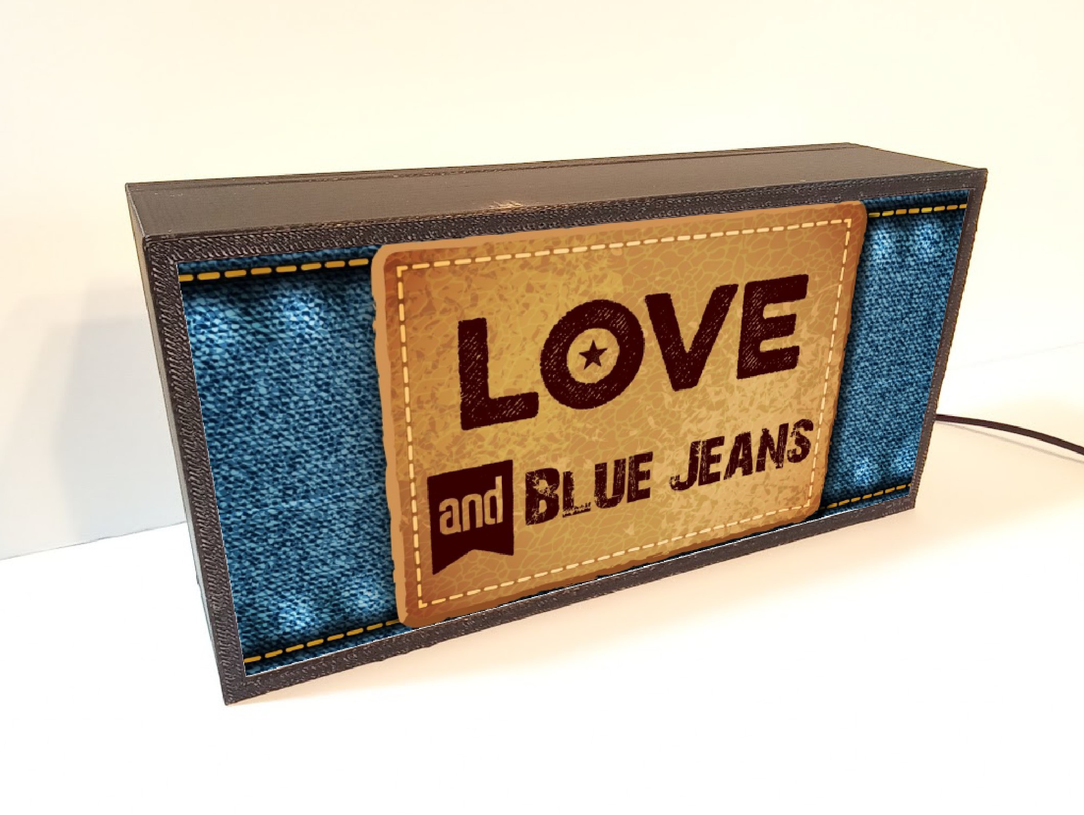 ジーンズ デニム ジーパン ファッション LOVE 衣装 店舗 ミニチュア サイン ランプ 看板 置物 雑貨 ライトBO