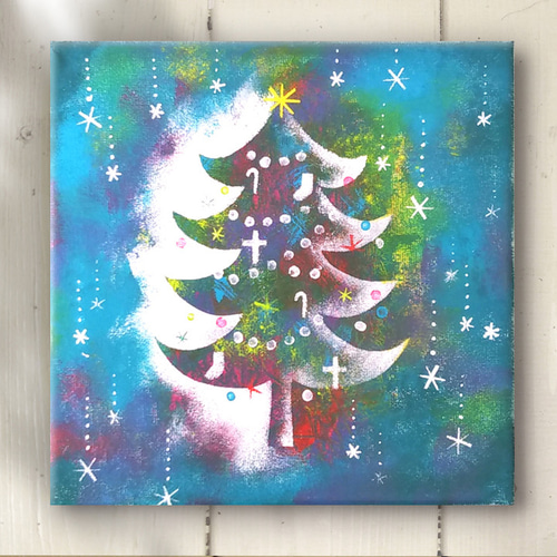 Christmas Night】アクリル画 F4 風景画 絵画(F4号 アクリル Christmas Night】アクリル画 F4 風景画 絵画(F4号 アクリル