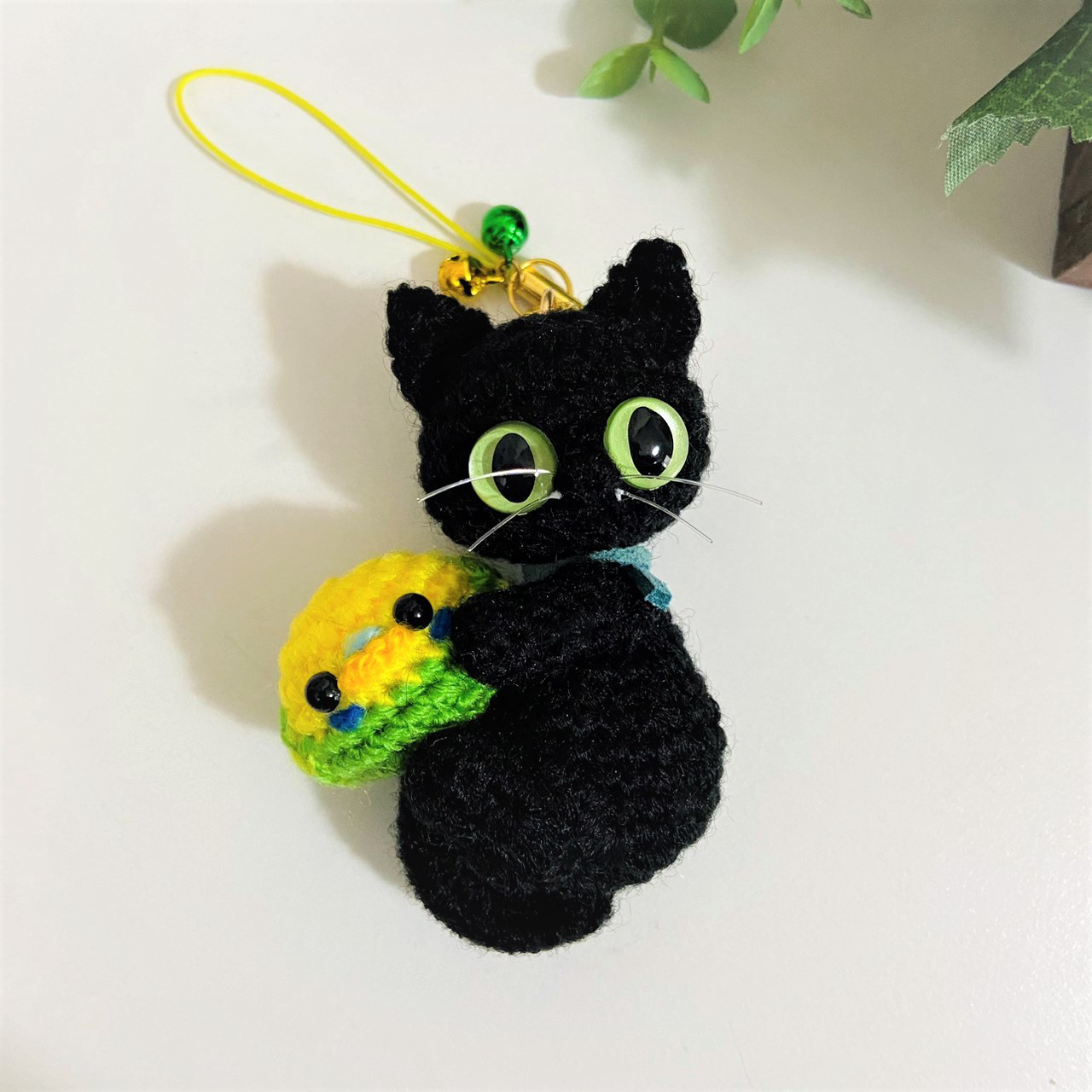 ミニコロ　セキセインコ　編みぐるみ　チェーン