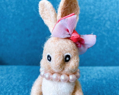 フランシュリッペ　うさぎ　エリープレート　ミルク　グリーンのリボン　新品未使用 フランシュリッペ うさぎ エリープレート オフホワイト ドット