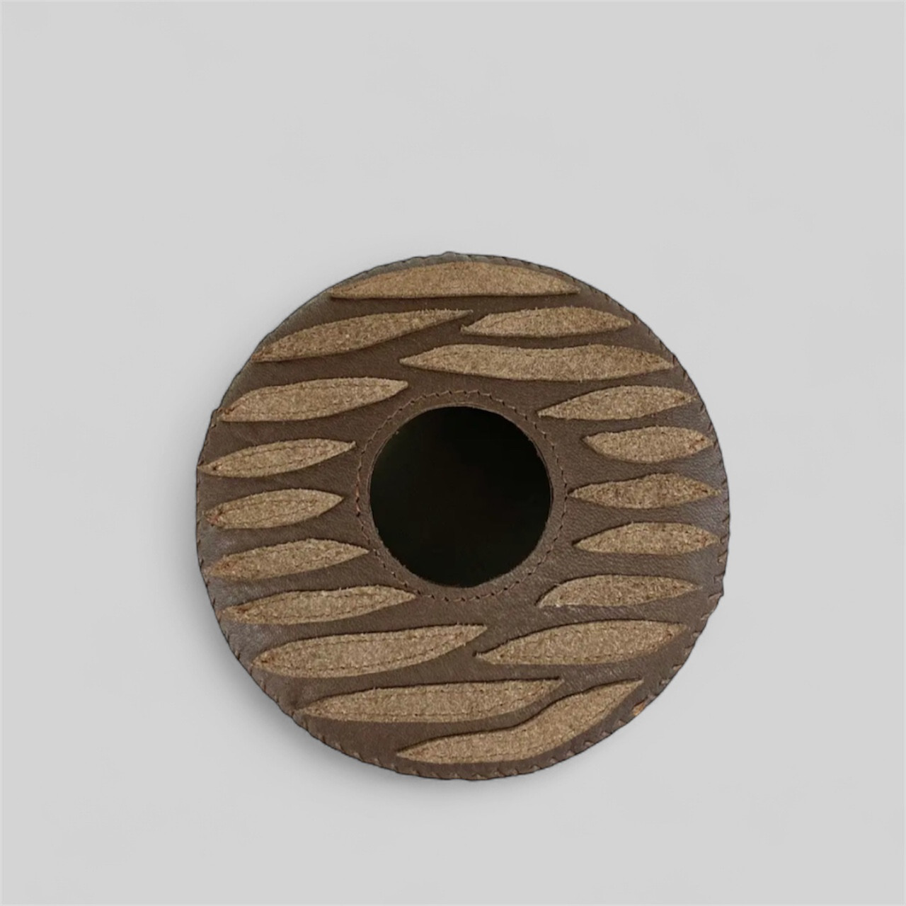 レザーOD缶カバー／ブラウンwood