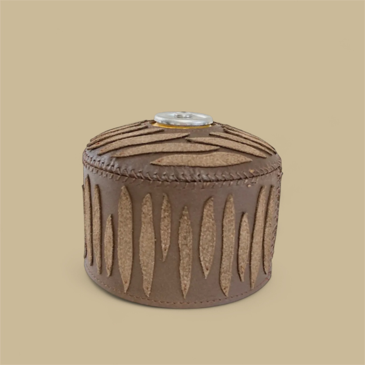レザーOD缶カバー／ブラウンwood｜詳細画像