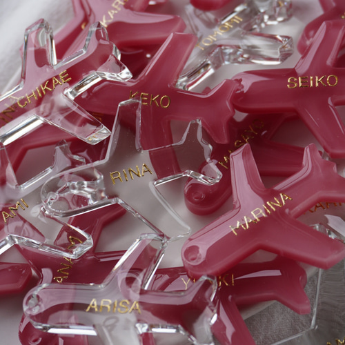 両面文字入可【飛行機チャーム】全12色 レジン 名入れ CA パイロット