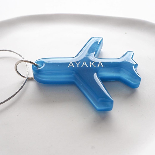 両面文字入可【飛行機チャーム】全12色 レジン 名入れ CA パイロット