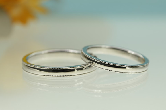オーダー品　両サイドミルグレイン　結婚指輪 1枚目の画像