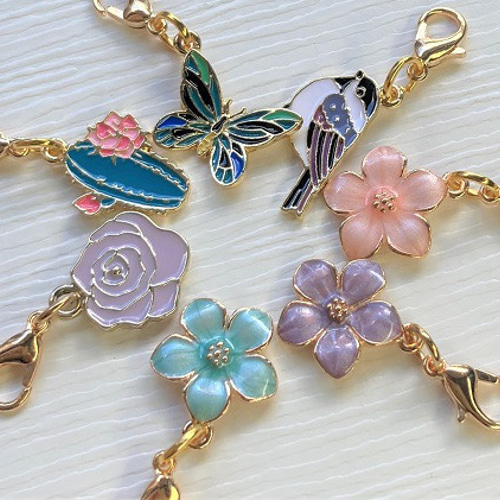 ☆花・バラ・サボテン・蝶 /ファスナーチャーム/マスク チャーム