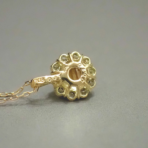 K18 キャッツアイルチルクォーツ/ダイヤモンド ネックレス ネックレス