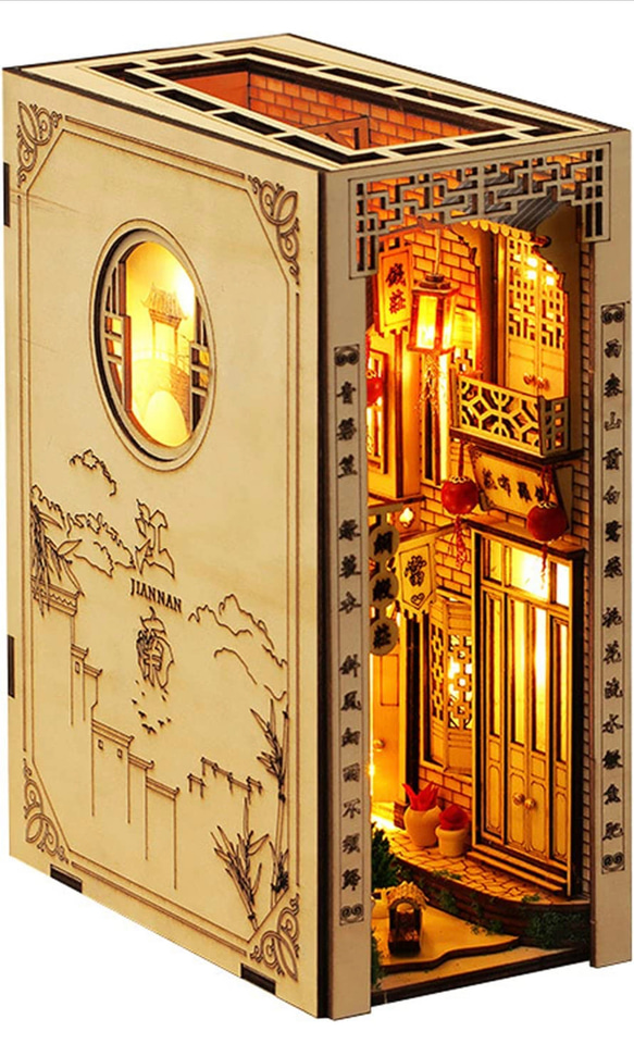 ドールハウス ブックエンド 中華の街並み風 その他置物 あつこの